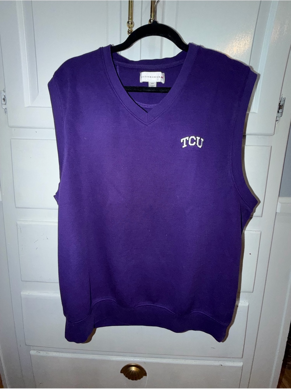 TCU Horned Frogs Embroidered Vest Cutter & Buck M
